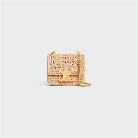 celine raffia mini|MINI CHAIN CLAUDE in RAFFIA .